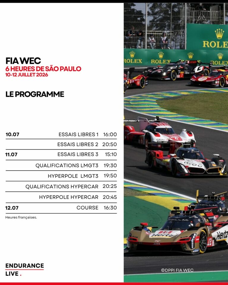 PROGRAMME 6H SAO PAULO - WEC