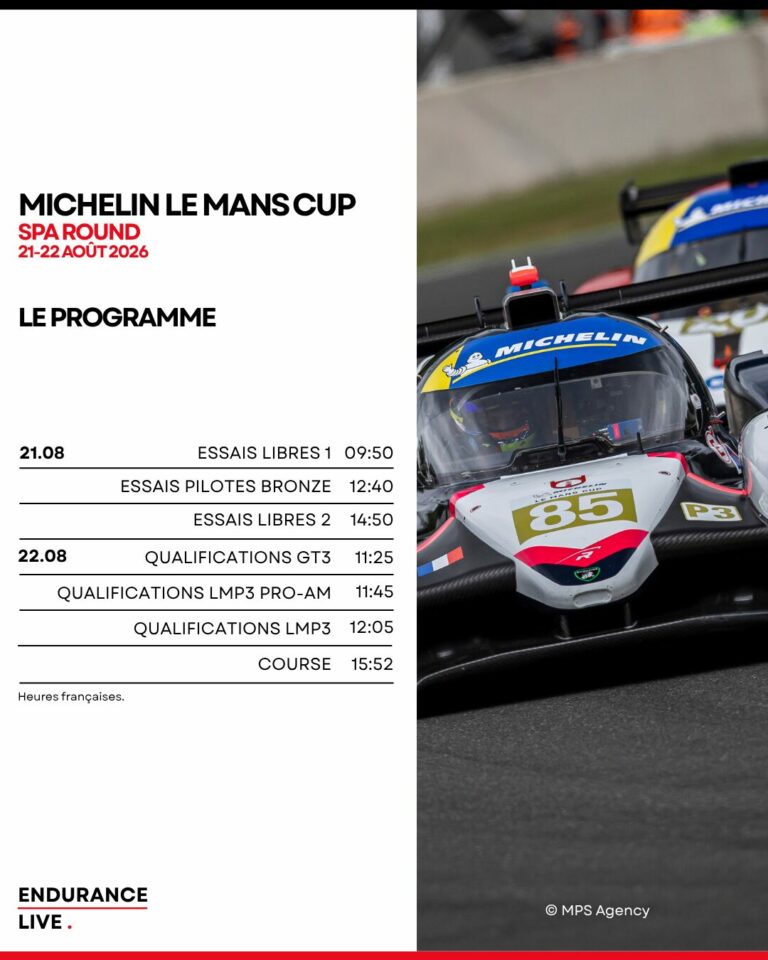 Programme Spa Round 2026 - MLC - Michelin Le Mans Cup
