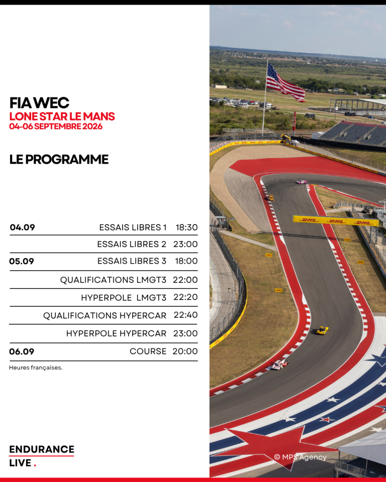 Programme Lone Star Le Mans 2026 WEC